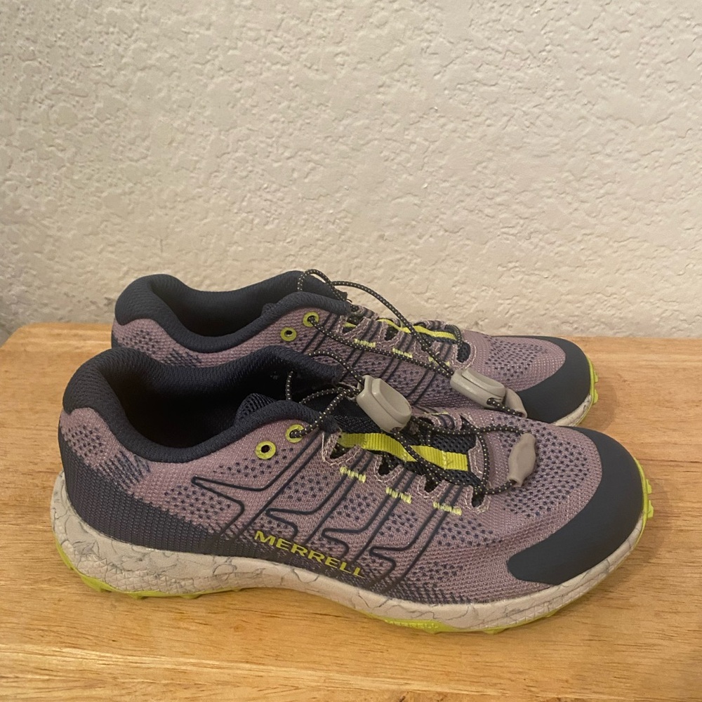 Merrell Gray and Lime Athletic Kids Shoes